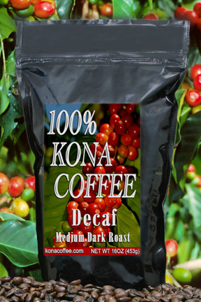 100% Pure Kona decaffeinated coffee